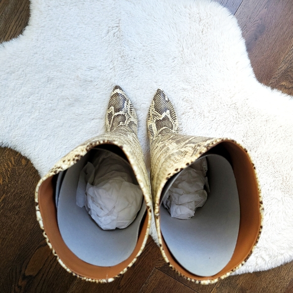 Paris Texas Knee High Snake Skin Python Leather Heeled Boots - Picture 9 of 13